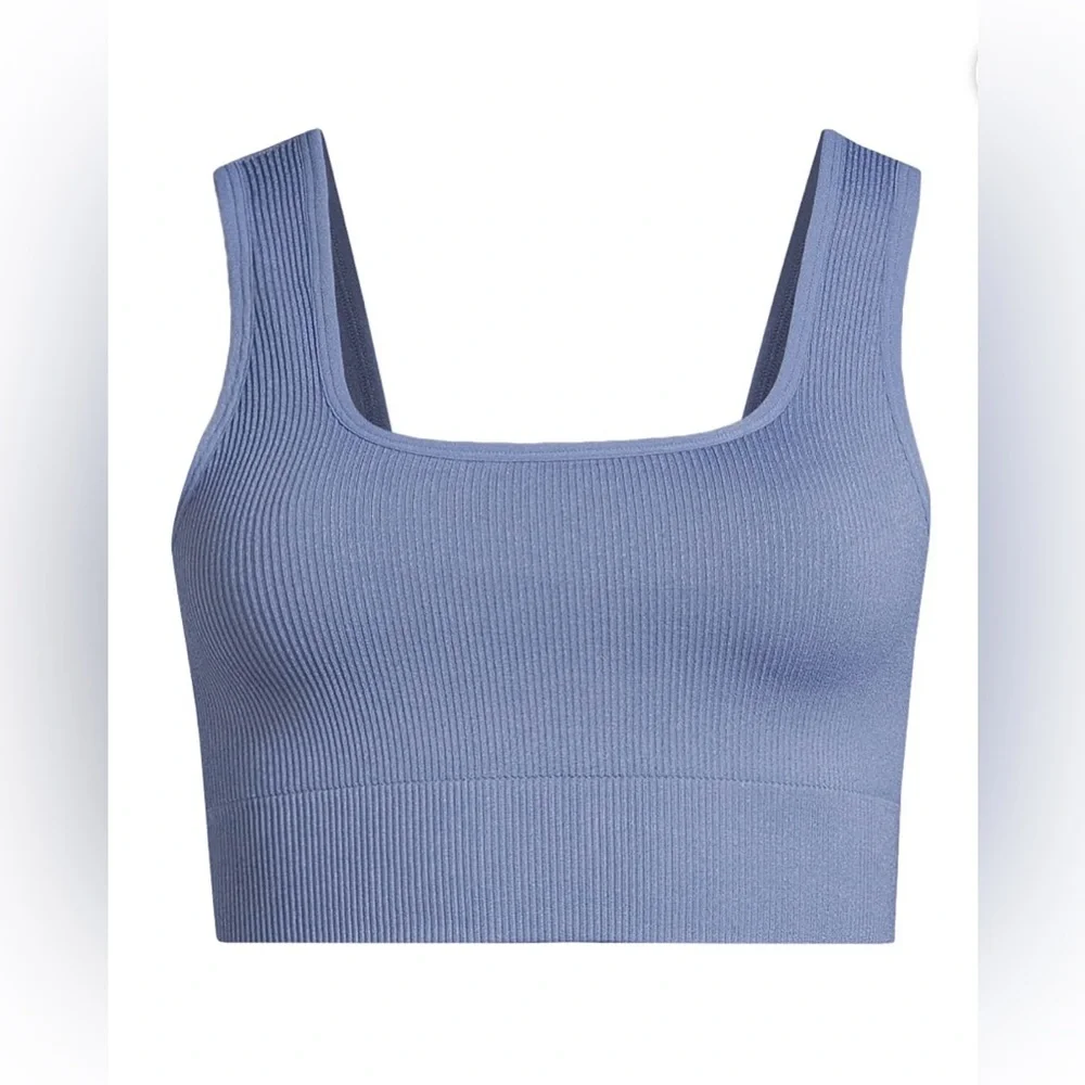NWT‎ Avia Seamless Double Scoop Sports Bra Blue Moonlight Size Small Low Support